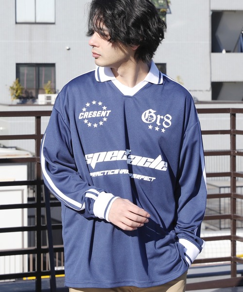 8(eight)(エイト)の「衿付きサッカー ロングTシャツ(Tシャツ/カットソー・メンズ・オフホワイト/ネイビー/ブラック/レッド・MEDIUM/LARGE)」の21枚目の写真