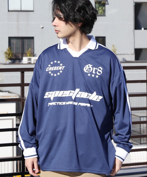 8(eight)(エイト)の「衿付きサッカー ロングTシャツ(Tシャツ/カットソー・メンズ・オフホワイト/ネイビー/ブラック/レッド・MEDIUM/LARGE)」の22枚目の写真