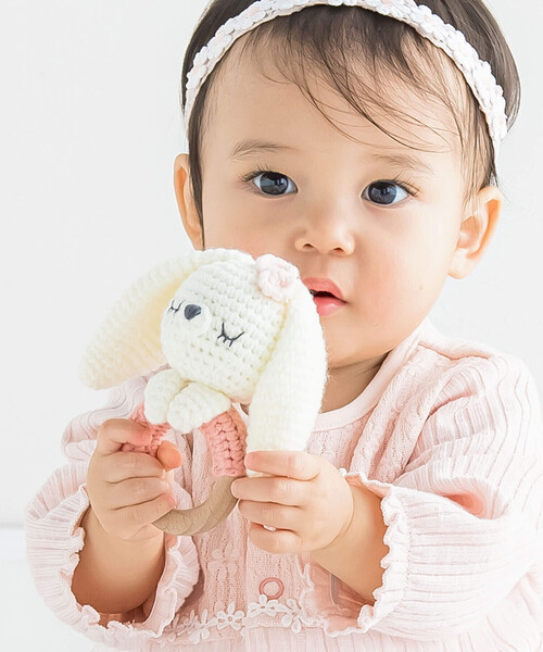 SLAP SLIP BABY（スラップスリップベビー）の「アニマルモチーフウサギクジラ恐竜クマ歯がためベビー（ベビーギフト・キッズ・ブルー/ブラウン/グリーン/オフホワイト・FREE）」の2枚目の写真