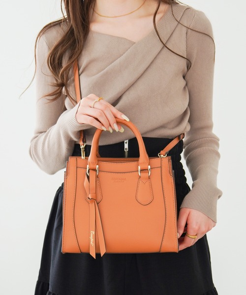 Jewelna Rose（ジュエルナローズ）の「クロフォード 本革ハンドバッグ S 11921（ハンドバッグ・レディース・グレイッシュベージュ/ブルー/チャコールグレー/ピンク/グレー/オレンジ・FREE）」の6枚目の写真