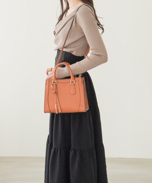 Jewelna Rose（ジュエルナローズ）の「クロフォード 本革ハンドバッグ S 11921（ハンドバッグ・レディース・グレイッシュベージュ/ブルー/チャコールグレー/ピンク/グレー/オレンジ・FREE）」の19枚目の写真