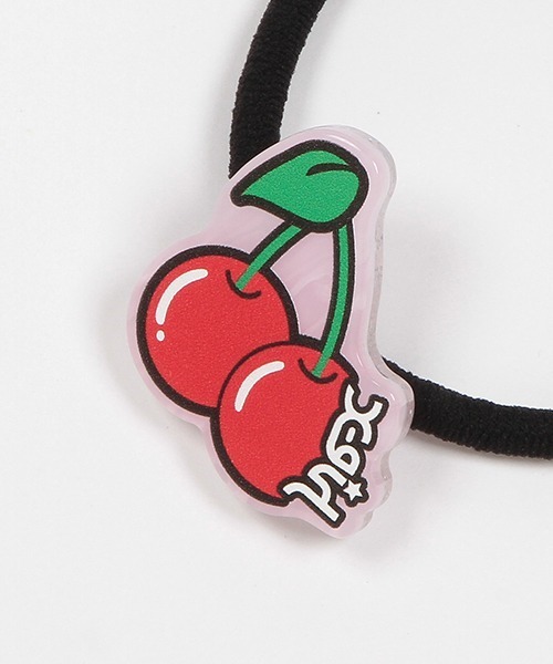 X-girl Stages(エックスガールステージス)の「チェリーロゴヘアポニー(ヘアゴム・キッズ・ラベンダー・FREE)」の4枚目の写真