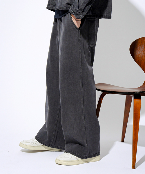 417 EDIFICE（フォーワンセブンエディフィス）の「”フレンチワーク” ワイドデニムパンツ セットアップ着用可（デニムパンツ・メンズ・ブラック/アイボリー/ブルー系その他・SMALL/MEDIUM/LARGE）」の11枚目の写真