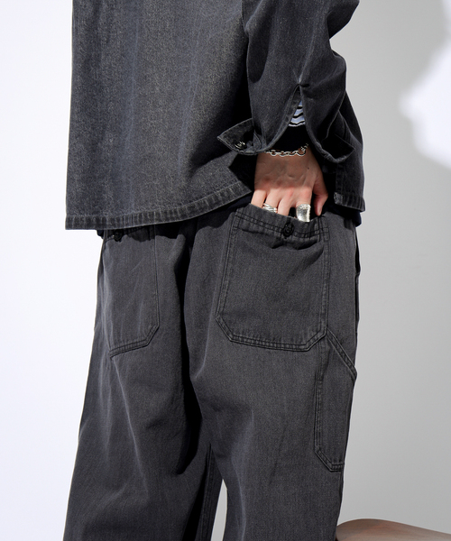 417 EDIFICE（フォーワンセブンエディフィス）の「”フレンチワーク” ワイドデニムパンツ セットアップ着用可（デニムパンツ・メンズ・ブラック/アイボリー/ブルー系その他・SMALL/MEDIUM/LARGE）」の13枚目の写真