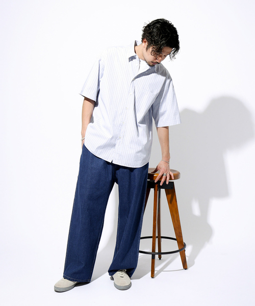 417 EDIFICE（フォーワンセブンエディフィス）の「”フレンチワーク” ワイドデニムパンツ セットアップ着用可（デニムパンツ・メンズ・ブラック/アイボリー/ブルー系その他・SMALL/MEDIUM/LARGE）」の15枚目の写真