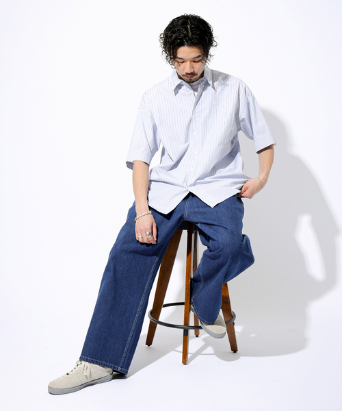 417 EDIFICE（フォーワンセブンエディフィス）の「”フレンチワーク” ワイドデニムパンツ セットアップ着用可（デニムパンツ・メンズ・ブラック/アイボリー/ブルー系その他・SMALL/MEDIUM/LARGE）」の16枚目の写真