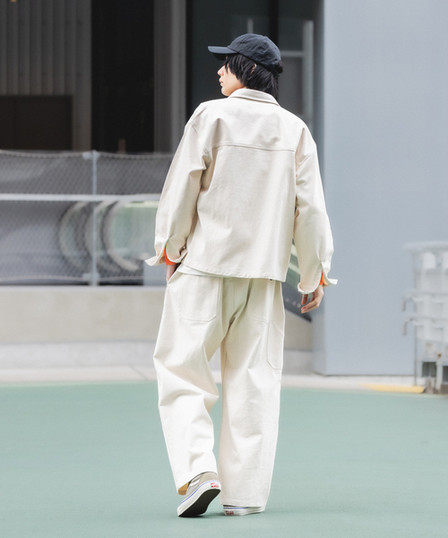 セール】”フレンチワーク” ワイドデニムパンツ セットアップ着用可