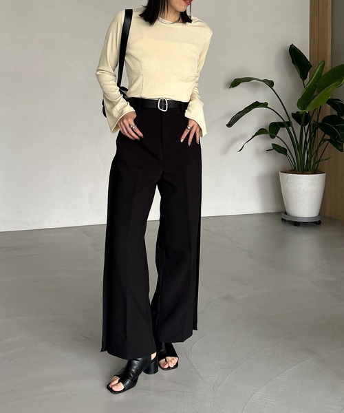 CAPRICIEUX LE'MAGE(カプリシューレマージュ)の「コルセットロンT(Tシャツ/カットソー・レディース・ブラック/ライトベージュ・FREE)」の10枚目の写真