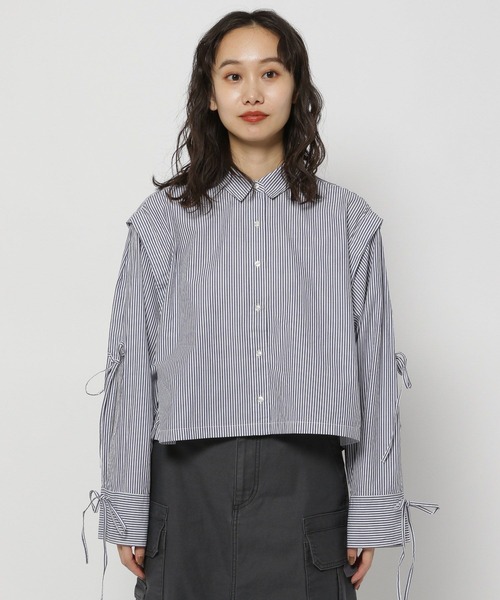 niko and...（ニコアンド）の「マーセリボンスリーブシャツ（シャツ/ブラウス・レディース・ネイビー/オレンジ/ホワイト/ブルー・BIG(L)/SHORT）」の18枚目の写真