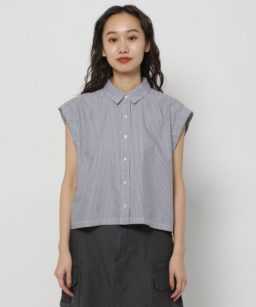 niko and...（ニコアンド）の「マーセリボンスリーブシャツ（シャツ/ブラウス・レディース・ネイビー/オレンジ/ホワイト/ブルー・BIG(L)/SHORT）」の21枚目の写真