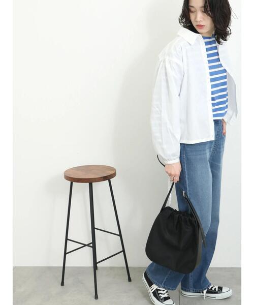 Samansa Mos2 blue(サマンサモスモスブルー)の「ワンハンドルナイロンコンビトート(ハンドバッグ・レディース・ターコイズブルー/ブラック/ライトベージュ・F)」の8枚目の写真