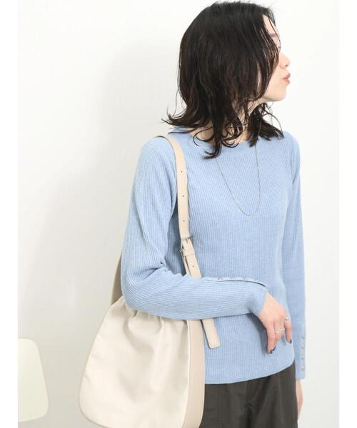 Samansa Mos2 blue(サマンサモスモスブルー)の「ワンハンドルナイロンコンビトート(ハンドバッグ・レディース・ターコイズブルー/ブラック/ライトベージュ・F)」の20枚目の写真