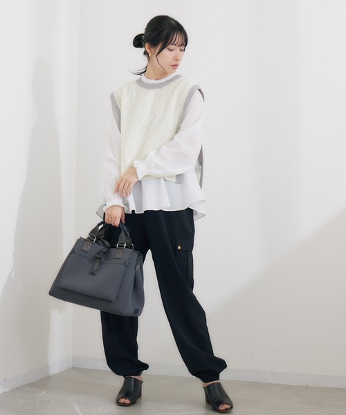 KATHARINE ROSS（キャサリンロス）の「【KATHARINE ROSS】テープデザインイージーカーゴパンツ（カーゴパンツ・レディース・ブラック/カーキ・MEDIUM）」の17枚目の写真