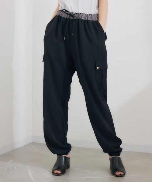 KATHARINE ROSS（キャサリンロス）の「【KATHARINE ROSS】テープデザインイージーカーゴパンツ（カーゴパンツ・レディース・ブラック/カーキ・MEDIUM）」の14枚目の写真