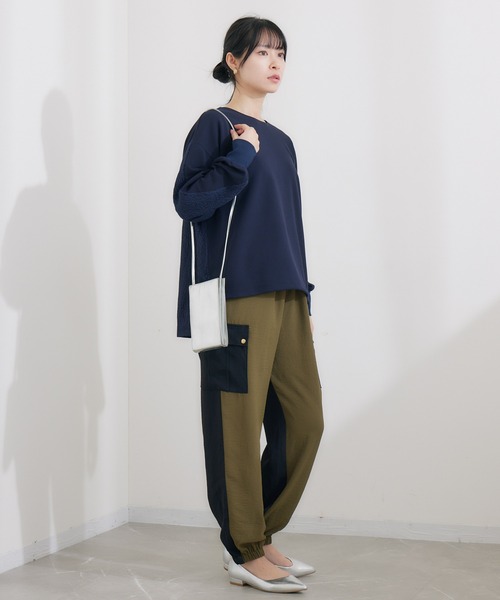 KATHARINE ROSS（キャサリンロス）の「【KATHARINE ROSS】テープデザインイージーカーゴパンツ（カーゴパンツ・レディース・ブラック/カーキ・MEDIUM）」の6枚目の写真