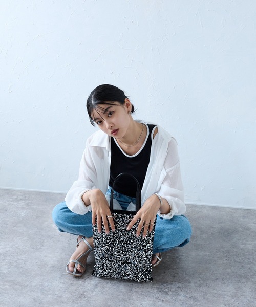 セール】スパンコールトートバッグ お呼ばれ 結婚式 / 大きめ /サブ