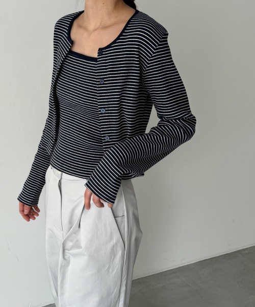 CANAL JEAN（キャナルジーン）の「El mar　ボーダーアンサンブル（アンサンブル・レディース・ネイビー/アイボリー・ONE SIZE）」の14枚目の写真