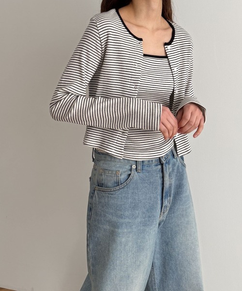 CANAL JEAN（キャナルジーン）の「El mar　ボーダーアンサンブル（アンサンブル・レディース・ネイビー/アイボリー・ONE SIZE）」の11枚目の写真