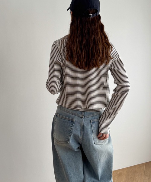 CANAL JEAN（キャナルジーン）の「El mar　ボーダーアンサンブル（アンサンブル・レディース・ネイビー/アイボリー・ONE SIZE）」の12枚目の写真