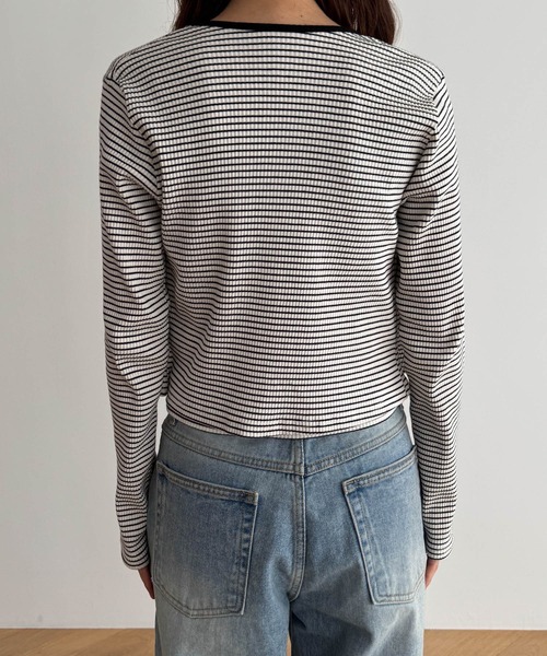 CANAL JEAN（キャナルジーン）の「El mar　ボーダーアンサンブル（アンサンブル・レディース・ネイビー/アイボリー・ONE SIZE）」の4枚目の写真