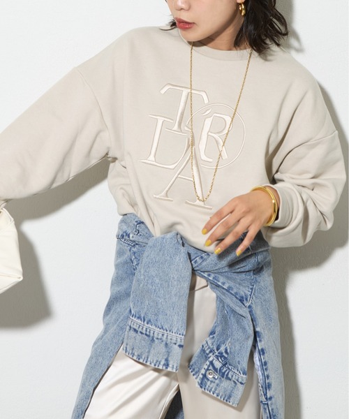 LARUTA(ラルータ)の「【LARUTA】厚盛り刺繍裏毛プルオーバー(Tシャツ/カットソー・レディース・ライトベージュ/オフホワイト/チャコールグレー・FREE)」の20枚目の写真