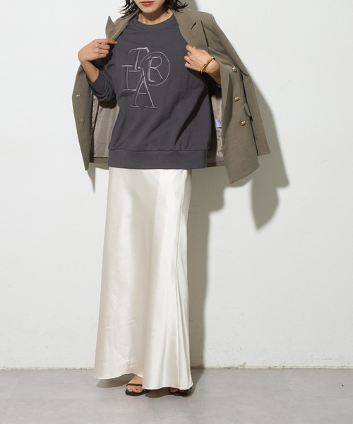 LARUTA(ラルータ)の「【LARUTA】厚盛り刺繍裏毛プルオーバー(Tシャツ/カットソー・レディース・ライトベージュ/オフホワイト/チャコールグレー・FREE)」の13枚目の写真