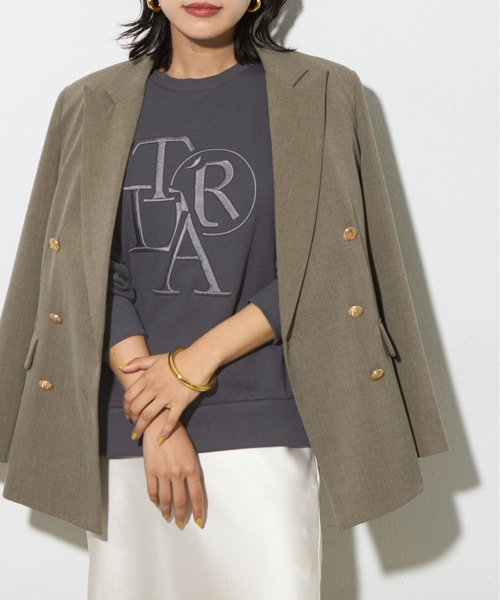 LARUTA(ラルータ)の「【LARUTA】厚盛り刺繍裏毛プルオーバー(Tシャツ/カットソー・レディース・ライトベージュ/オフホワイト/チャコールグレー・FREE)」の12枚目の写真