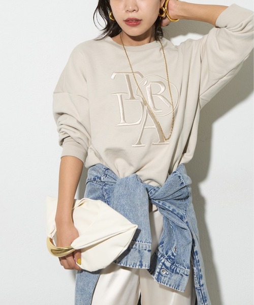 LARUTA(ラルータ)の「【LARUTA】厚盛り刺繍裏毛プルオーバー(Tシャツ/カットソー・レディース・ライトベージュ/オフホワイト/チャコールグレー・FREE)」の18枚目の写真