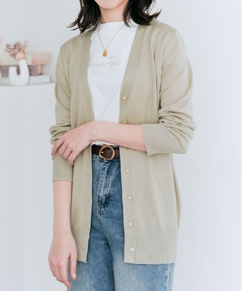 ♡万能Vネックロングニットカーディガン fifth カーディガン 「2024AW」Vネックシャギーニット