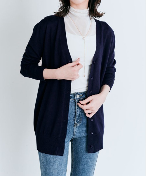 ♡万能Vネックロングニットカーディガン fifth カーディガン 「2024AW」Vネックシャギーニット