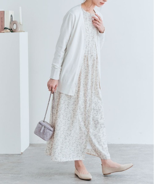 kirakiraShop（キラキラショップ）の「Vネック ロング ベーシック ニット カーディガン（カーディガン/ボレロ・レディース・アイボリー/杢グレー/オフホワイト/チャコール/ネイビー/レッド/ブラック/ベージュ/ダークグリーン/ライトブルー/ブルー/ラベンダー・FREE）」の22枚目の写真