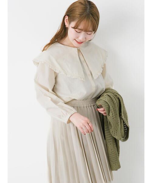 ehka sopo（エヘカソポ）の「フリルビッグ襟ブラウス（シャツ/ブラウス・レディース・オフホワイト/キナリ・F）」の7枚目の写真