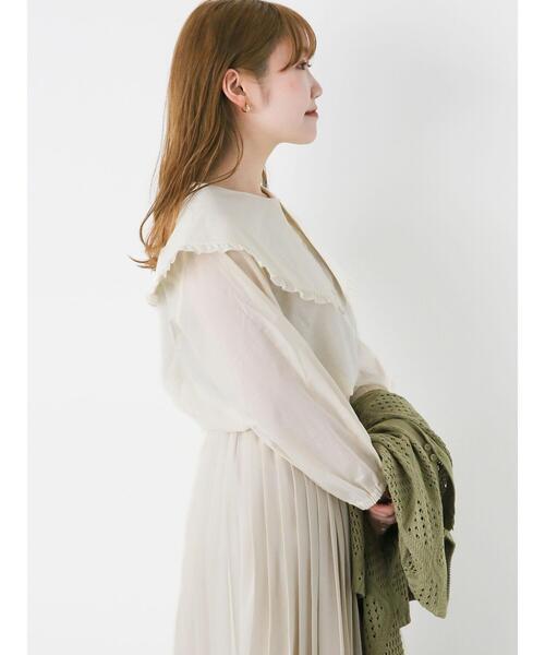 ehka sopo（エヘカソポ）の「フリルビッグ襟ブラウス（シャツ/ブラウス・レディース・オフホワイト/キナリ・F）」の8枚目の写真