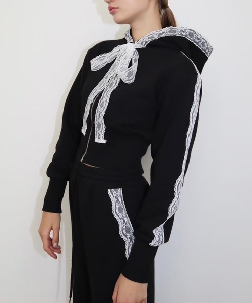 epine（エピヌ）の「epine lace line Jersey set up（Tシャツ