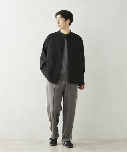 JOURNAL STANDARD relume(ジャーナルスタンダード レリューム)の「TECH メランジ スタンドCPOシャツ(シャツ/ブラウス・メンズ・ブラック/ライトグレー/ベージュ系その他/オリーブ・LARGE/SMALL/MEDIUM)」の11枚目の写真