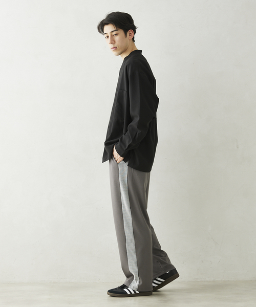 JOURNAL STANDARD relume(ジャーナルスタンダード レリューム)の「TECH メランジ スタンドCPOシャツ(シャツ/ブラウス・メンズ・ブラック/ライトグレー/ベージュ系その他/オリーブ・LARGE/SMALL/MEDIUM)」の12枚目の写真