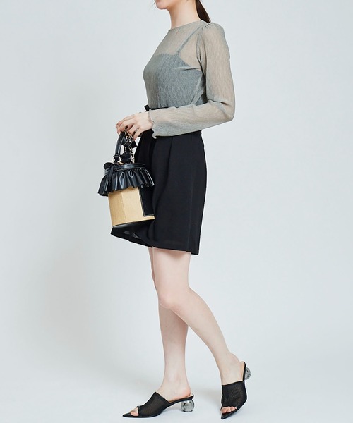 31 Sons de mode（トランテアン　ソン　ドゥ　モード）の「サマーツイードショートパンツ（その他パンツ・レディース・ブラック/グレー・36/38）」の20枚目の写真