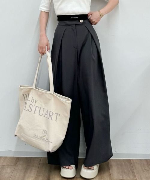 【セット】ジルバイ　細リボンパイピングビスチェ　前釦タックワイドパンツ セット】ジルバイ 細リボンパイピングビスチェ 前釦タックワイドパンツ