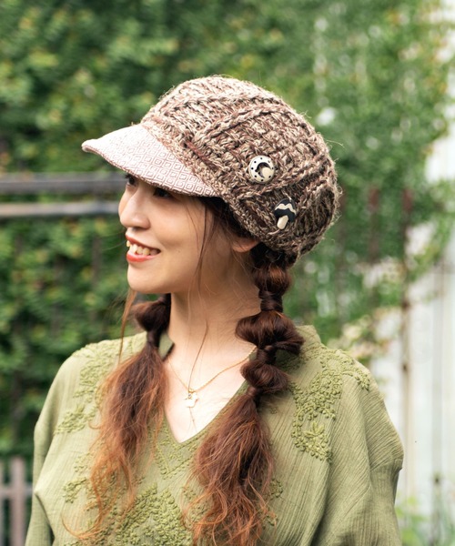 チャイハネ(チャイハネ)の「【チャイハネ】デラントキャップ(キャスケット・メンズ・ホワイト/ブラウン/ブルー・FREE)」の8枚目の写真