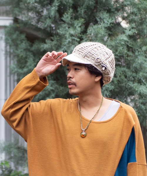 チャイハネ(チャイハネ)の「【チャイハネ】デラントキャップ(キャスケット・メンズ・ホワイト/ブラウン/ブルー・FREE)」の5枚目の写真