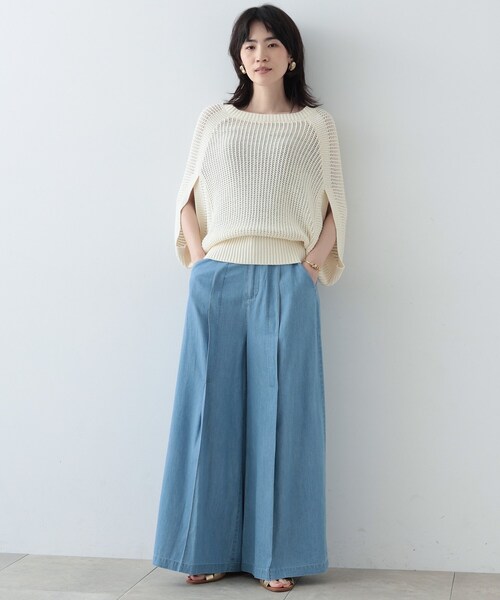 GALLEST（ギャレスト）の「◆メッシュケープニット（ニット/セーター・レディース・ブラック/ホワイト系/ベージュ・38）」の16枚目の写真