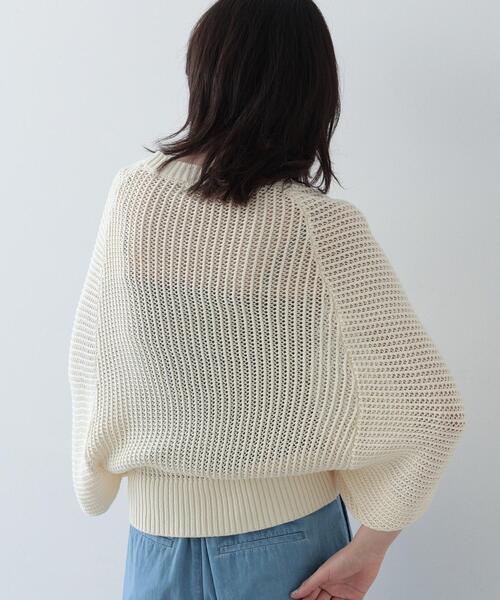 GALLEST（ギャレスト）の「◆メッシュケープニット（ニット/セーター・レディース・ブラック/ホワイト系/ベージュ・38）」の12枚目の写真