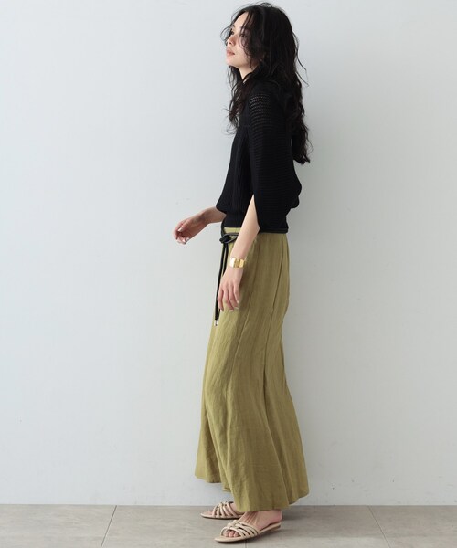 GALLEST（ギャレスト）の「◆メッシュケープニット（ニット/セーター・レディース・ブラック/ホワイト系/ベージュ・38）」の7枚目の写真