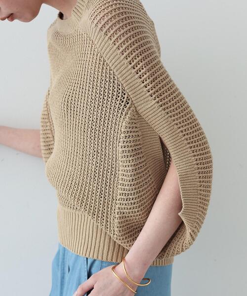 GALLEST（ギャレスト）の「◆メッシュケープニット（ニット/セーター・レディース・ブラック/ホワイト系/ベージュ・38）」の21枚目の写真