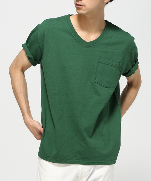Goodwear(Since1983)(グッドウェア)の「GOOD WEAR / グッドウエア: V-Neck Pocket Tee Slim WHT Tシャツ #(Tシャツ/カットソー・メンズ・ボルドー/ホワイト/ピンク/バーガンディー/アイボリー/ライトブルー/ネイビー/オレンジ/ブルー系その他/ブラック/サックスブルー/チャコールグレー/グリーン/グレー・LARGE/SMALL/X-LARGE/MEDIUM)」の6枚目の写真