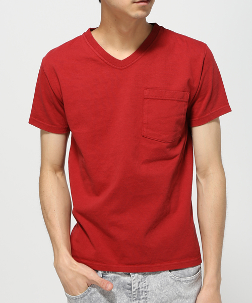 Goodwear(Since1983)(グッドウェア)の「GOOD WEAR / グッドウエア: V-Neck Pocket Tee Slim WHT Tシャツ #(Tシャツ/カットソー・メンズ・ボルドー/ホワイト/ピンク/バーガンディー/アイボリー/ライトブルー/ネイビー/オレンジ/ブルー系その他/ブラック/サックスブルー/チャコールグレー/グリーン/グレー・LARGE/SMALL/X-LARGE/MEDIUM)」の12枚目の写真