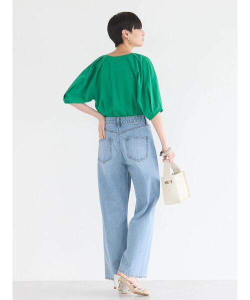 Ameri VINTAGE - 【led.tokyo】タックパフスリーブトップス　バックオープン　ギャザー セール】パフスリーブカットプルオーバー（Tシャツ/カットソー