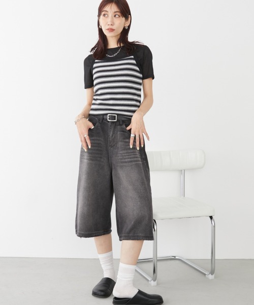 Auntie Rosa Holiday（アンティローザホリデー）の「シアーリブクルーTEE（Tシャツ/カットソー・レディース・ピンク/グリーン/ホワイト/ブラック/グレー/ダークグリーン/ライム・FREE）」の22枚目の写真