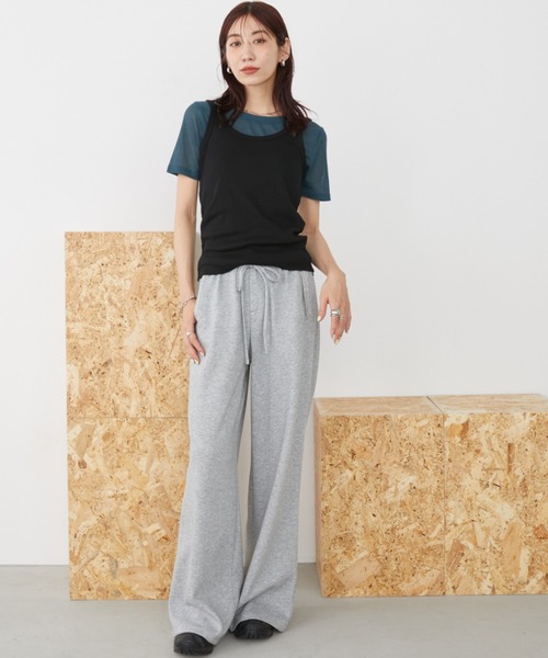 tシャツ クルーネック シアーリブトップス レディース クルーネック シアーリブトップス（Tシャツ/カットソー）｜relac