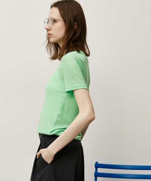 Auntie Rosa Holiday（アンティローザホリデー）の「シアーリブクルーTEE（Tシャツ/カットソー・レディース・ピンク/グリーン/ホワイト/ブラック/グレー/ダークグリーン/ライム・FREE）」の16枚目の写真
